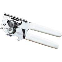 Swing-A-Way Portable Can Opener, Features an Ergonimic Handle for Optimal Comfort, and Built-in Bottle Opener for a 2-in-1 Tool, Durable Cutting Wheel, White