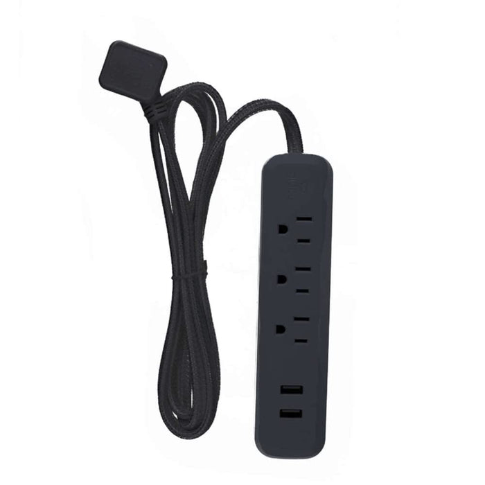 Globe Electric POWERSTRIP 3OUT 2USB BLK