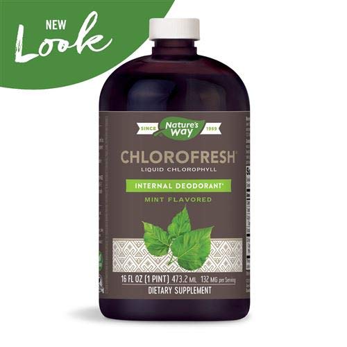 Nature's Way Chlorofresh Liquid Chlorophyll Internal Deodorant 16 Fluid Ounces, Mint Flavor, Pack of 2