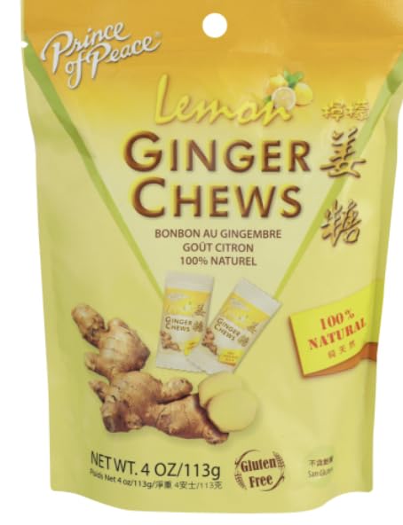 Variety Pack of Prince of Peace Ginger Chews, 4 oz each, Featuring Three Flavors: Lemon, Mango, and Blood Orange - 100% Natural, Gluten Free