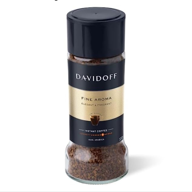 DAVIDOFF Fine Aroma Instant Coffee - Elegant and Fragrant - Medium Body with a Acidic Tang - 100% Arabica Beans - 7/12 Intensity - 1 x 3.52 oz