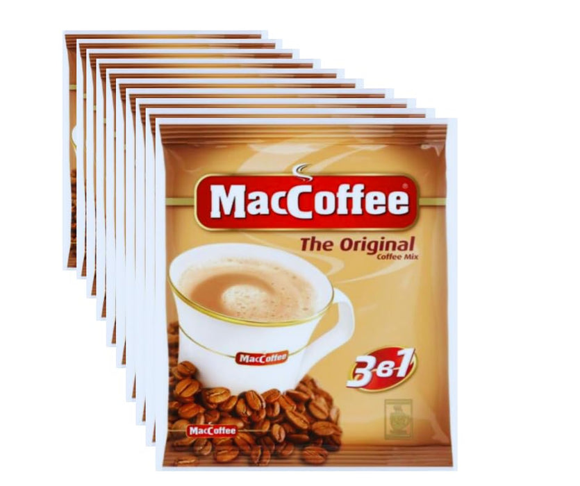 MacCoffee 3 in 1 Original Instant Coffee Packets – 20g (0.7 oz) Single Serve – Instant Coffee with Milk & Sugar – Perfect Anytime, Anywhere! (10ct, Original)