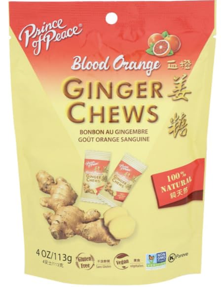 Variety Pack of Prince of Peace Ginger Chews, 4 oz each, Featuring Three Flavors: Lemon, Mango, and Blood Orange - 100% Natural, Gluten Free