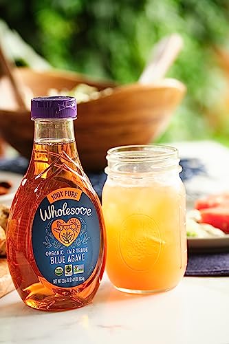 Wholesome Sweeteners 44-Ounce Organic Blue Agave Nectar, Fair Trade, 100% Pure, Non GMO, Gluten Free & Vegan, 2 Pack