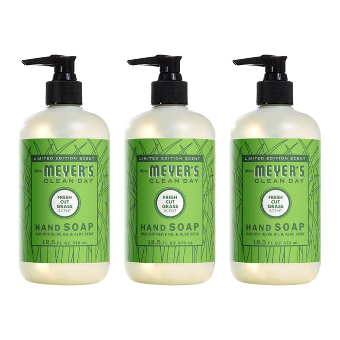 Mrs. Meyer's Fresh Cut Grass Liquid Hand Soap 12.5 Fl Oz (Pack of 3)