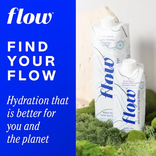 Flow Alkaline Spring Water - Refreshing Taste Of Natural Alkaline Water With Natural Electrolytes, Eco-Friendly Packaging, Non-GMO And BPA-Free. Unflavored. 12 Pack of 16.9 FL Bottles