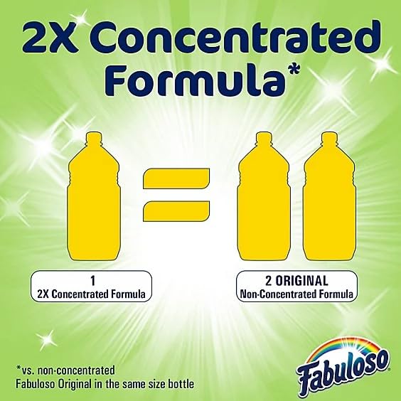 Fabuloso Makes 64 Gallons Lavender Purple Liquid Multi-Purpose Professional Household Non Toxic Fabolous Hardwood Floor Cleaner Refill + 4 UBEN Microfiber 12 X 12 Cleaning Cloths - Colors May Vary