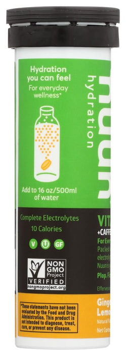 Nuun Vitamins + Caffeine: Ginger Lemonade Daily Supplement (3 Tubes of 12 Tabs)3