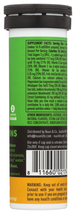 Nuun Vitamins + Caffeine: Ginger Lemonade Daily Supplement (3 Tubes of 12 Tabs)3