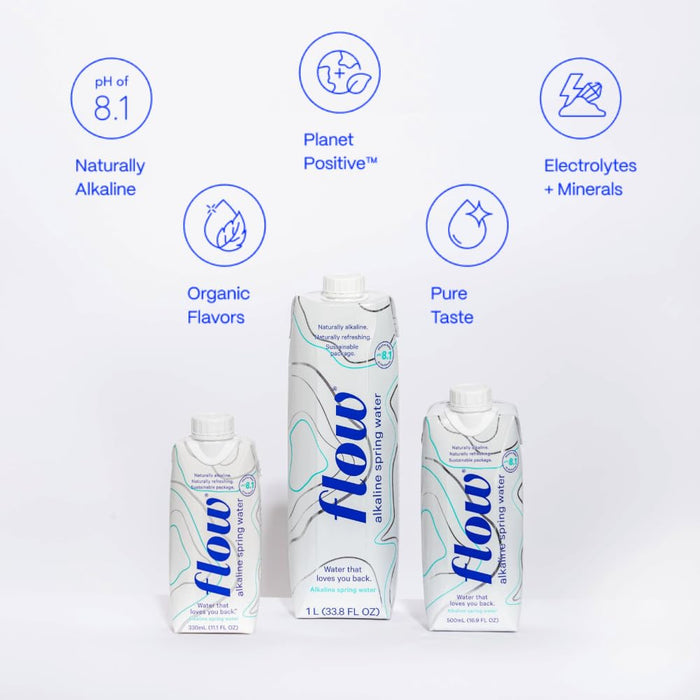 Flow Alkaline Spring Water - Refreshing Taste Of Natural Alkaline Water With Natural Electrolytes, Eco-Friendly Packaging, Non-GMO And BPA-Free. Unflavored. 12 Pack of 16.9 FL Bottles