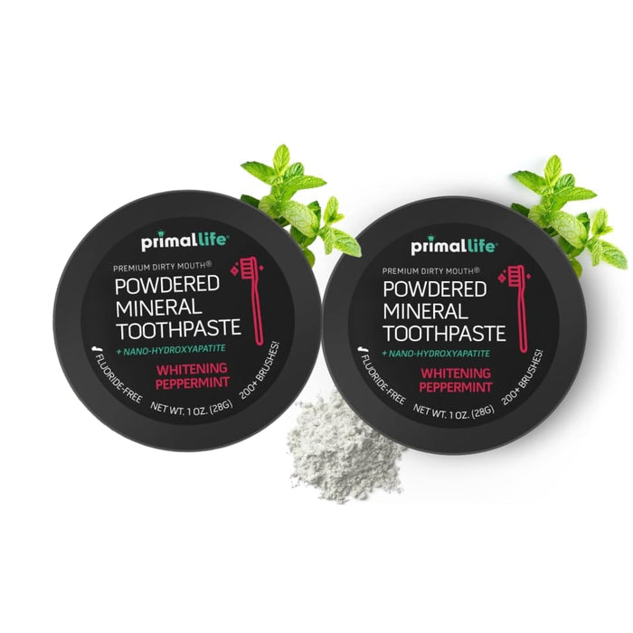 2 Pack of Primal: Lifee Organics! - Dirty Mouth Toothpowder, Activated Charcoal Tooth Cleaning Powder with Kaolin & Bentonite Clay, Organic, Whitening Peppermint, 1oz 2 Pack +LuxProdX Sticker