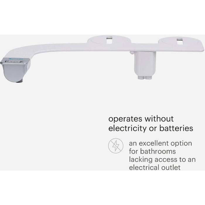 Brondell SS-250 SimpleSpa Thinline Essential Bidet Attachment for Toilet Seats with Adjustable Water Pressure, Side Arm Control, Thin Profile, Silver Knob (Dual Nozzle)