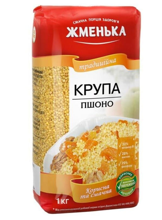 Zhmenka Millet Grain - 1000g (1kg) per Bag, 2 Pack - Nutritious Whole Grain