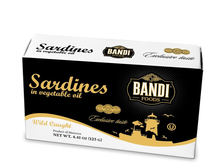 Bandi Sardines in Vegetable Oil (EO) Kosher U 125g - 4.41 oz - 6 PACK