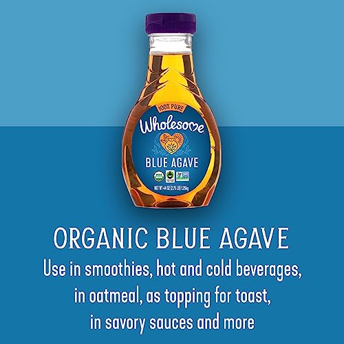 Wholesome Sweeteners 44-Ounce Organic Blue Agave Nectar, Fair Trade, 100% Pure, Non GMO, Gluten Free & Vegan, 2 Pack