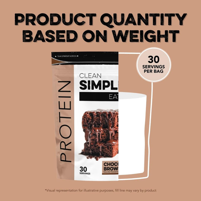 Clean Simple Eats Chocolate Brownie Batter Whey Protein Powder, Natural Sweetened and Cold-Processed 20 Grams of Protein (30 Servings)