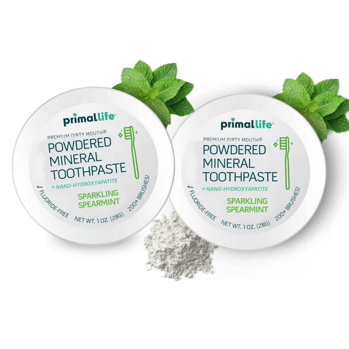 2 Pack of Primal: Life Organics!! - Dirty Mouth Toothpowder, Tooth Cleaning Powder, Flavored Essential Oils with Natural Kaolin & Bentonite Clay, Paleo, Organic, Spearmint, 1 oz LuxProdX Sticker