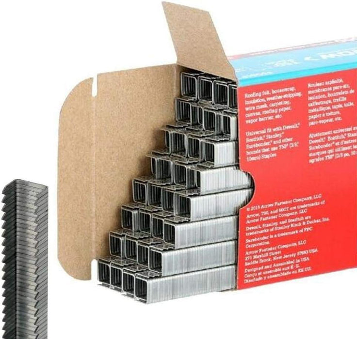 Arrow Fastener 506IP T50 3/8" Flat Crown Heavy Duty Steel Staples | 2 Pro-Pack Bundle | 10000 Total | 5000 Each Box