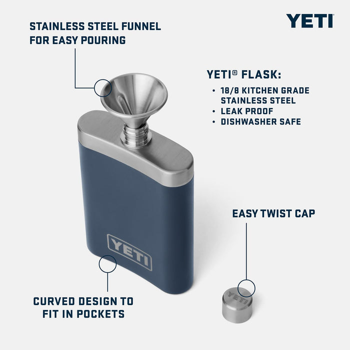 YETI 7 oz Flask and Funnel, Navy