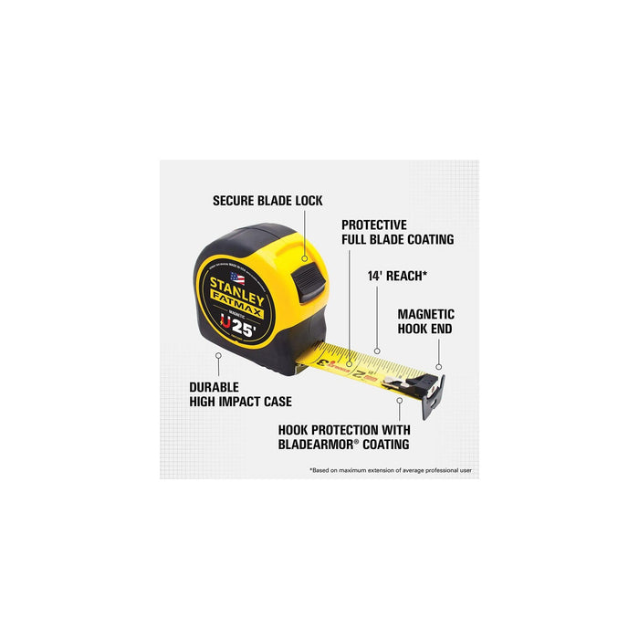 STANLEY FATMAX Tape Cc 25Ft Magnetic Hook (FMHT33865L)