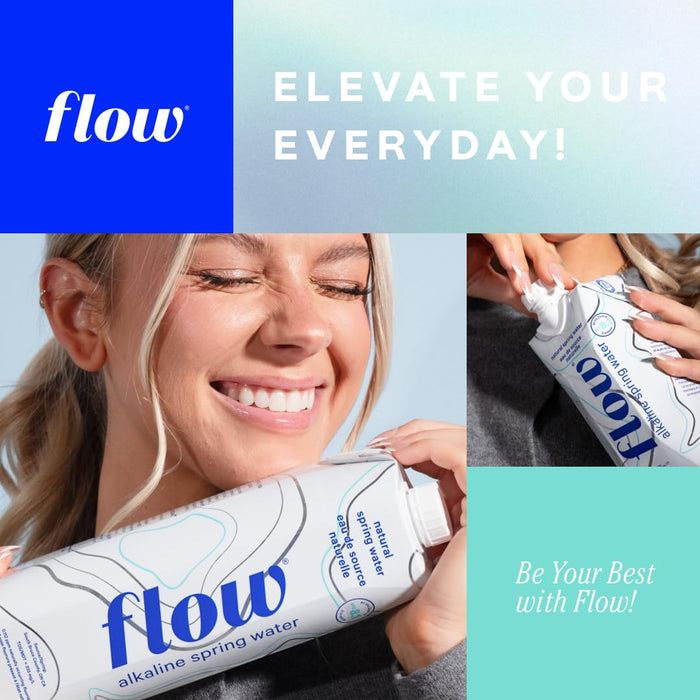 Flow Alkaline Spring Water - Refreshing Taste Of Natural Alkaline Water With Natural Electrolytes, Eco-Friendly Packaging, Non-GMO And BPA-Free. Unflavored. 12 Pack of 16.9 FL Bottles