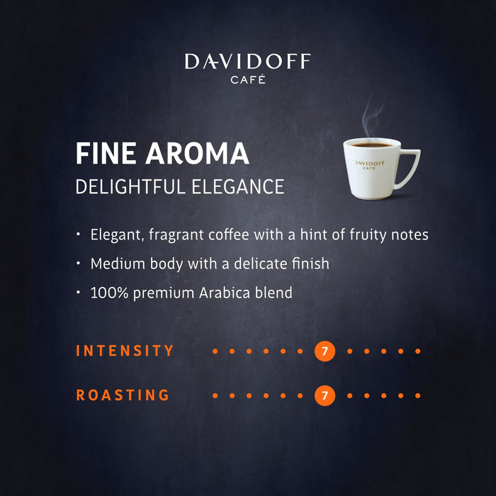 DAVIDOFF Fine Aroma Instant Coffee - Elegant and Fragrant - Medium Body with a Acidic Tang - 100% Arabica Beans - 7/12 Intensity - 1 x 3.52 oz