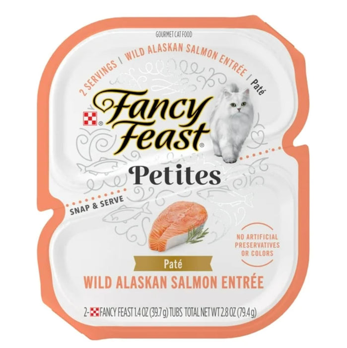 LuxProdX Fancy Feast!!! Gourmet Petites in Gravy Wet Cat Food Variety 6 Flavor Pack / 24 Servings/Chicken, Ocean Whitefish & Tuna and Salmon and 2 CAT Toys Sticker!!!