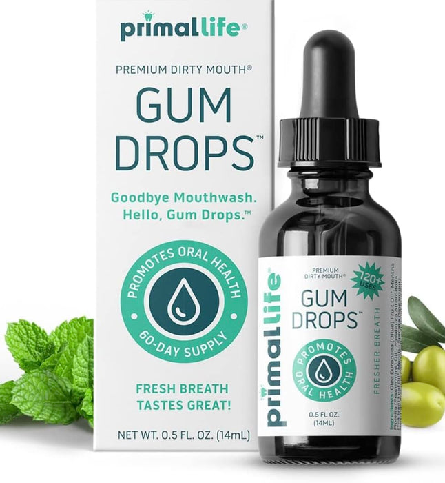 Primal: Life! Organics - Dirty Mouth Gum Serum, Natural Essential Oils, Promotes Good Breath and Dirty Mouth Toothpowder, Charcoal Tooth Cleaning Powder Black Spearmint 1oz +LuxProdX Sticker