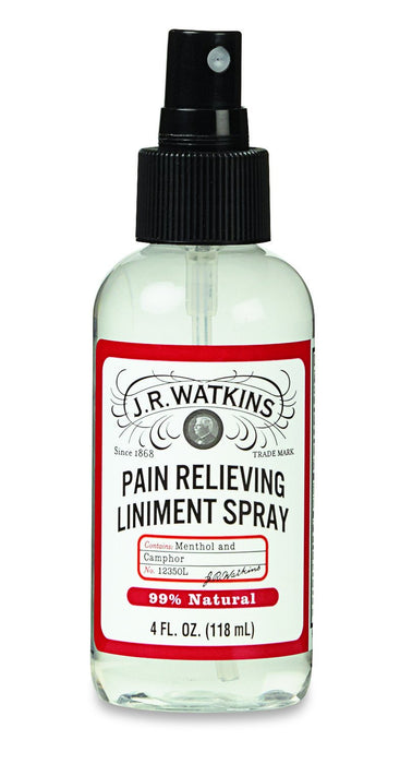 J.R. Watkins Pain Relieving Liniment Spray, Menthol and Camphor, 4 Ounce (Pack of 2)