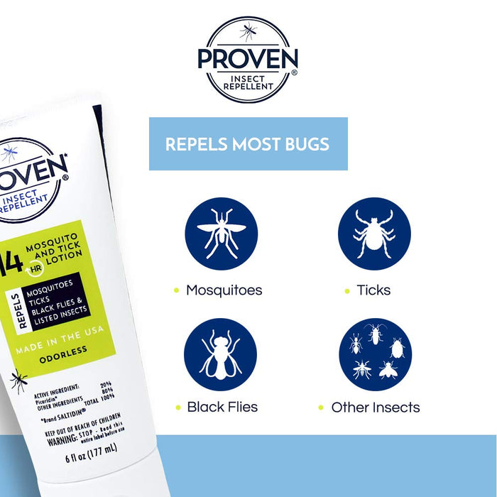 Proven Insect Repellent Lotion – Protects Against Mosquitoes, Ticks and Flies - 6 oz, Odorless 3-Pack3