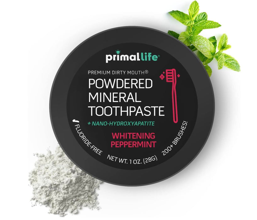 2 Pack of Primal: Lifee Organics! - Dirty Mouth Toothpowder, Activated Charcoal Tooth Cleaning Powder with Kaolin & Bentonite Clay, Organic, Whitening Peppermint, 1oz 2 Pack +LuxProdX Sticker