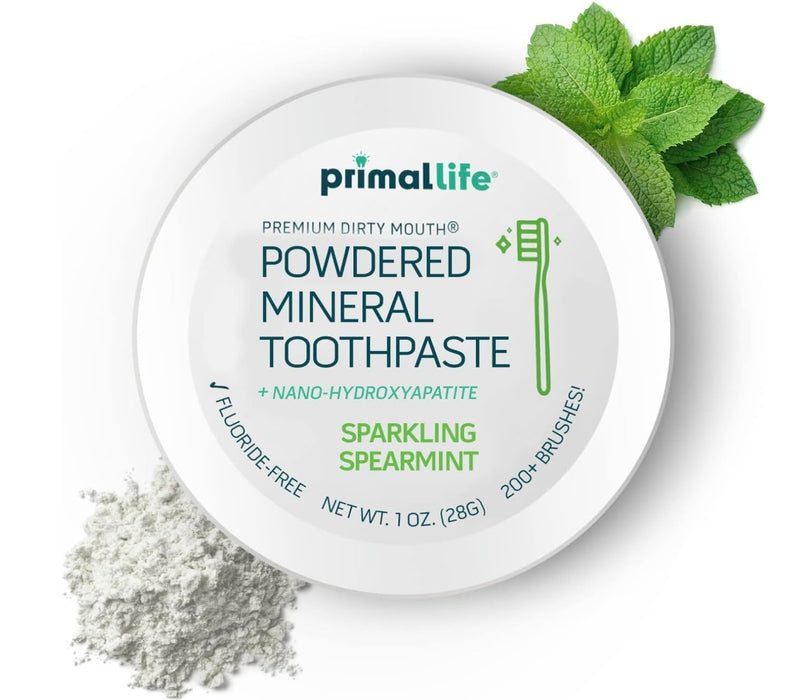 2 Pack of Primal: Life Organics!! - Dirty Mouth Toothpowder, Tooth Cleaning Powder, Flavored Essential Oils with Natural Kaolin & Bentonite Clay, Paleo, Organic, Spearmint, 1 oz LuxProdX Sticker