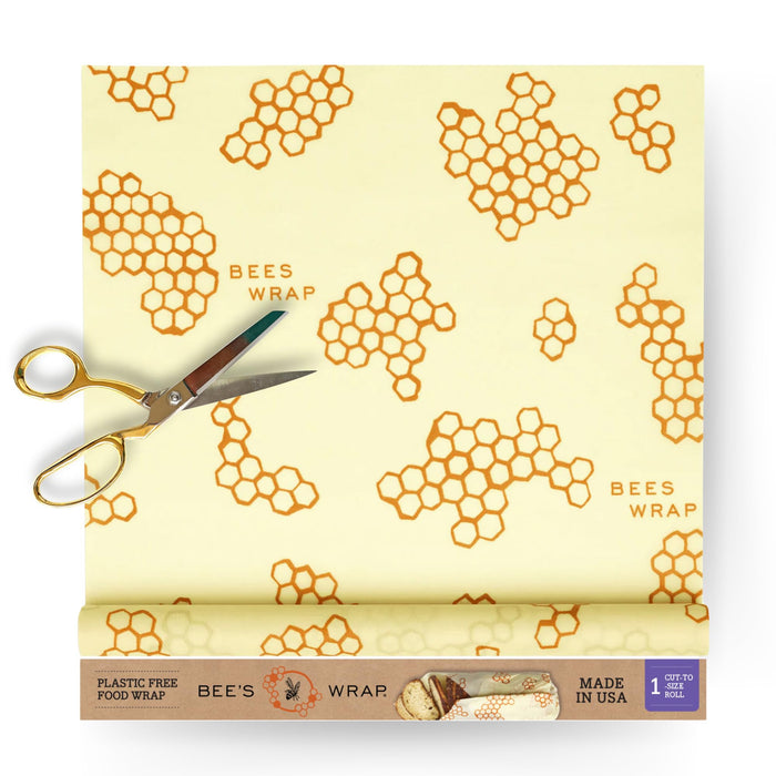 Bee's Wrap Reusable Beeswax Food Wraps Made in the USA, Eco Friendly Beeswax Wraps for Food, Sustainable Organic Cotton Wraps, XXL Cut To Size Wax Paper Roll, Honeycomb