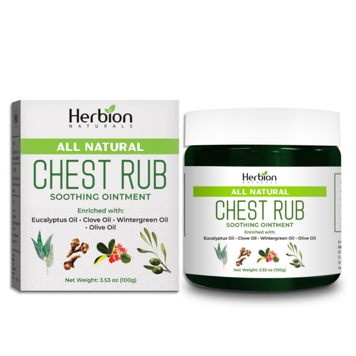 Herbion Naturals Chest Rub, 3.53 oz - Natural Soothing Ointment with Soothing Vapors for Adults & Children 2+ - Relieves Cough, Cold, Nasal & Chest Congestion – Reduces Muscle & Joint Aches