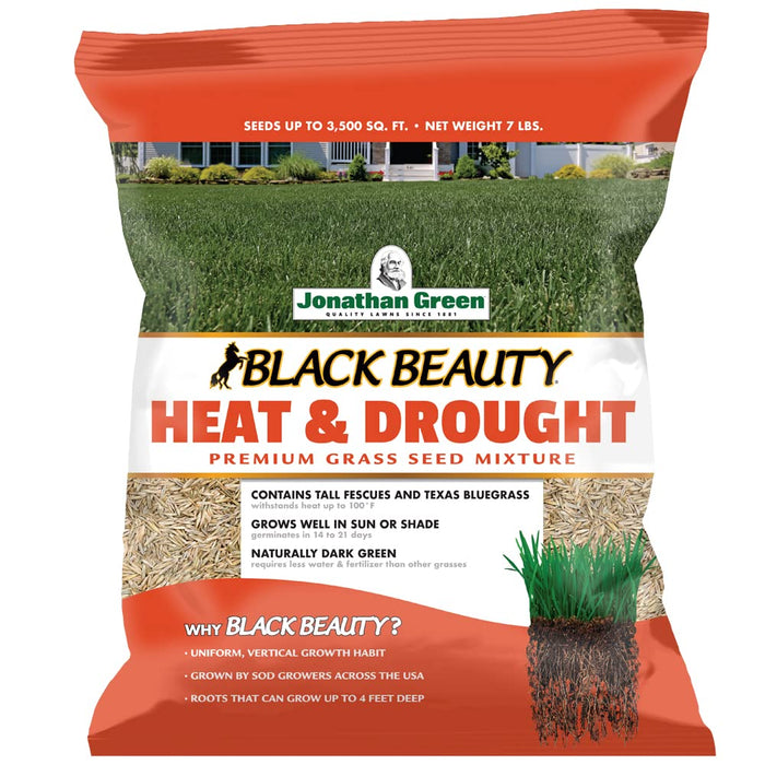 Jonathan Green (10515) Black Beauty Heat & Drought Resistant Grass Seed - Cool Season Lawn Seed (7 lb)