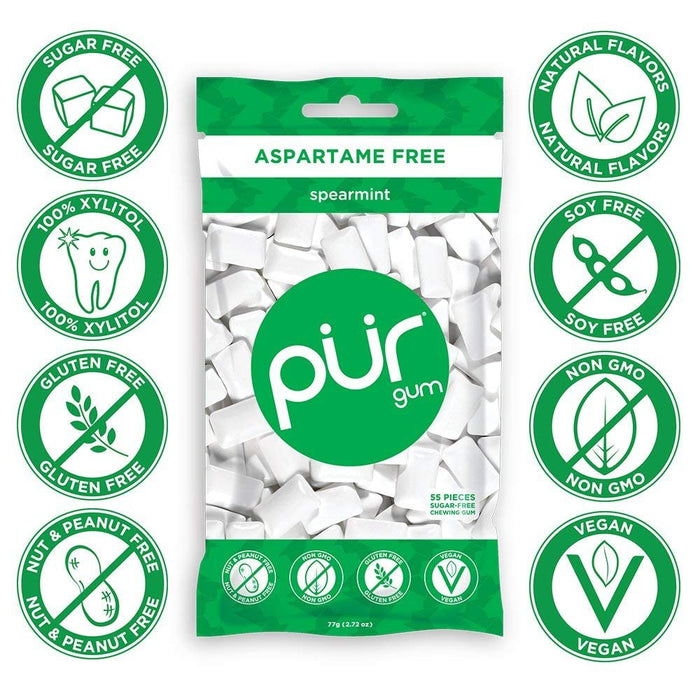 PUR Gum Flavor Assortment Variety Pack (Spearmint & Wintergreen, Pack Of 4)