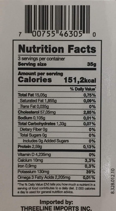 Threeline Icelandic Natural Cod Liver in Own Oil 121g / 4.3 Oz (5)