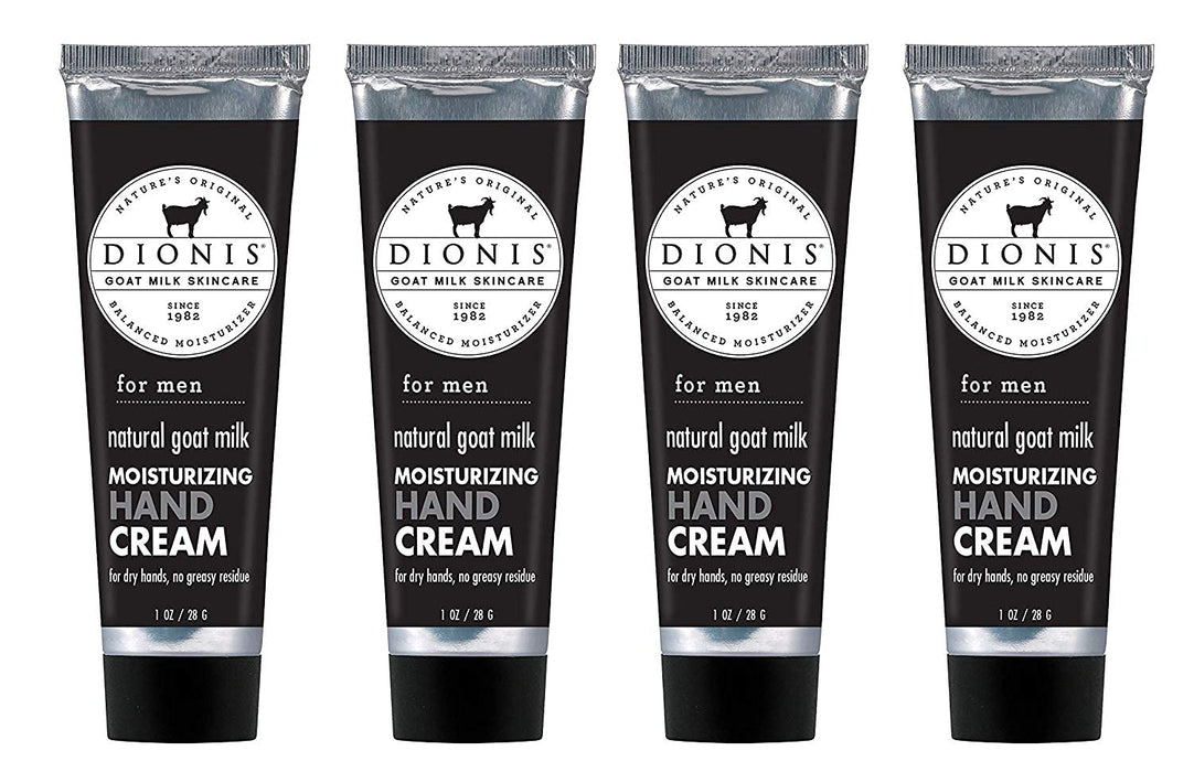 Dionis - Goat Milk Skincare Men's Moisturizing Hand Cream (1 oz) - Set of 4 - Made in the USA - Cruelty-free and Paraben-free