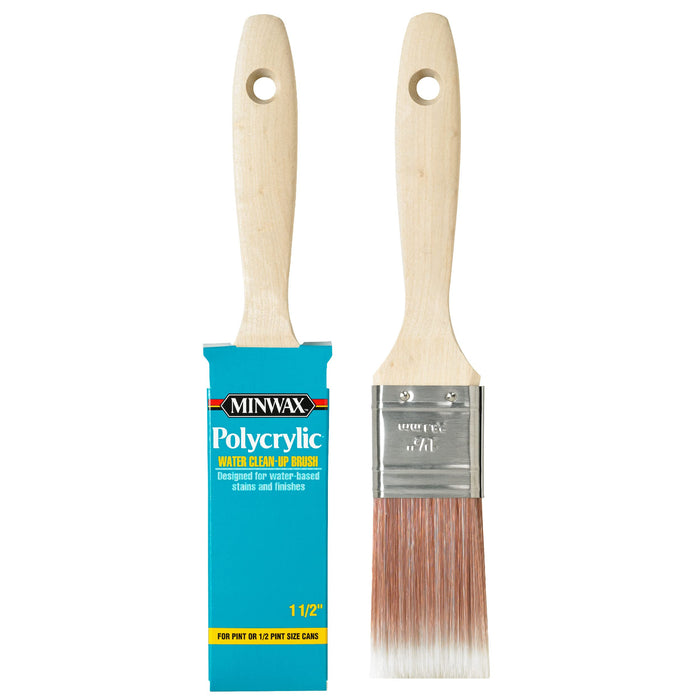 Minwax 427310008 Polycrylic Wood Stain Brush, 1.5”, White