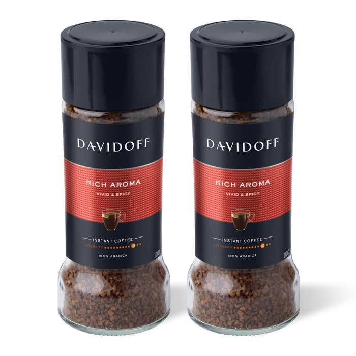 Davidoff Rich Aroma Instant Coffee - 10/12 Intensity, Granule, Jar - 0.1 Kg