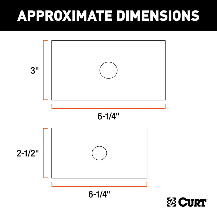 CURT 45408 Trailer Hitch Receiver Adapter Reducer Sleeve Set, 3 to 2-1/2 or 2-Inch, 2-Piece, Black