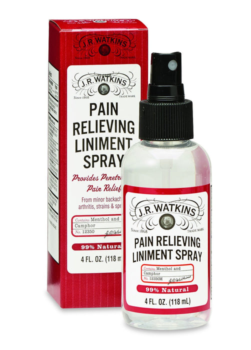 J.R. Watkins Pain Relieving Liniment Spray, Menthol and Camphor, 4 Ounce (Pack of 2)