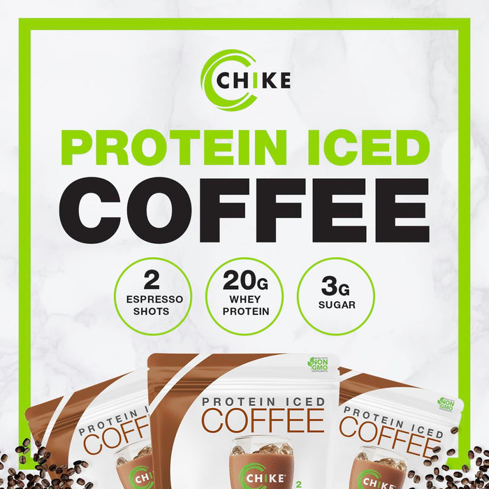 CHIKE Natural Caffe Mocha High Protein Iced Coffee, 20 G Protein, 2 Shots Espresso, Non-GMO, Keto Friendly and Gluten Free, 14 Servings (16.3 Ounce)