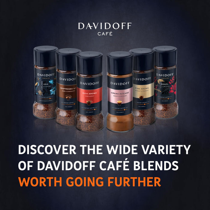 DAVIDOFF Fine Aroma Instant Coffee - Elegant and Fragrant - Medium Body with a Acidic Tang - 100% Arabica Beans - 7/12 Intensity - 1 x 3.52 oz