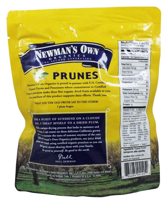 Newman's Own Organics California Prunes, 12-Ounce Pouches (Pack of 6)