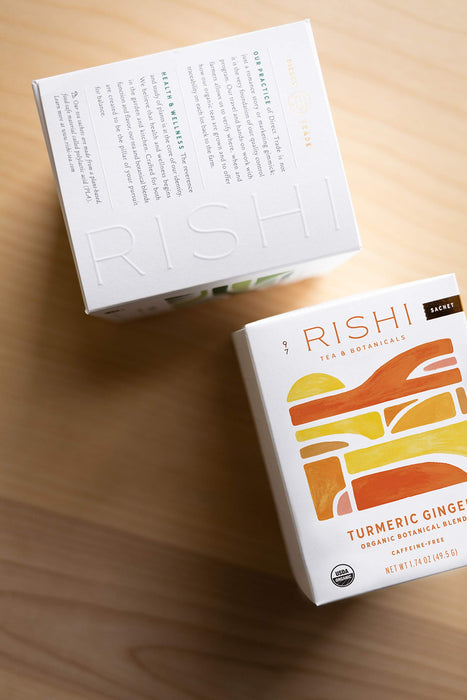 Rishi Tea Turmeric Ginger - Caffeine Free, Herbal Tea Bags, Ginger Turmeric Tea Bags, USDA Certified Organic, Turmeric and Ginger Tea, w/ Lemon, For 8-10 Oz Tea - 15 Sachets in Each, 2-Pack