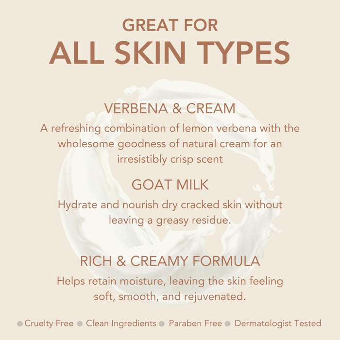 Dionis - Goat Milk Skincare Scented Hand Cream (1 oz) - Set of 4 - Creamy Daily Moisturizing Hand Cream, Made in the USA, Cruelty-free and Paraben-free (Verbena & Cream)