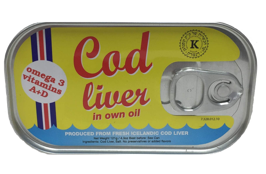 Threeline Icelandic Natural Cod Liver in Own Oil 121g / 4.3 Oz (5)