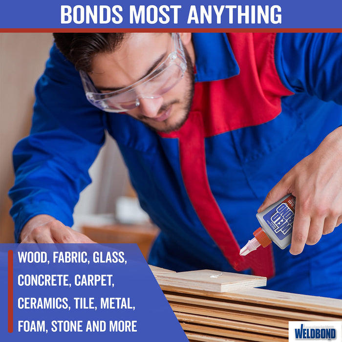 Weldbond Multi-Surface, Non-Toxic Glue, Bonds Most Anything! Use as Wood Glue or for Glass Crafts Ceramic Tile Mosaic Porcelain Stone Fabric Carpet Metal & More. 4-Pack of 5.4oz /160ml