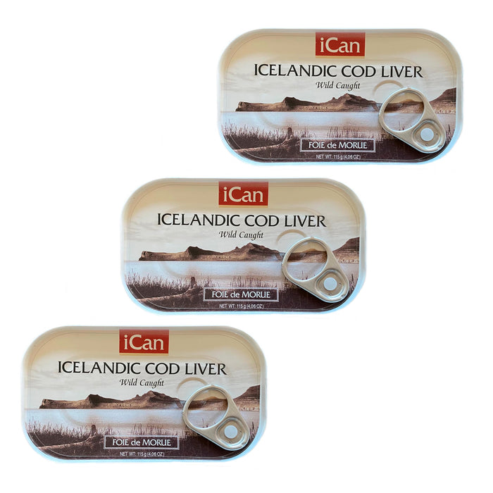 Wild Cod Liver Canned From Iceland 4.27oz pack of 3